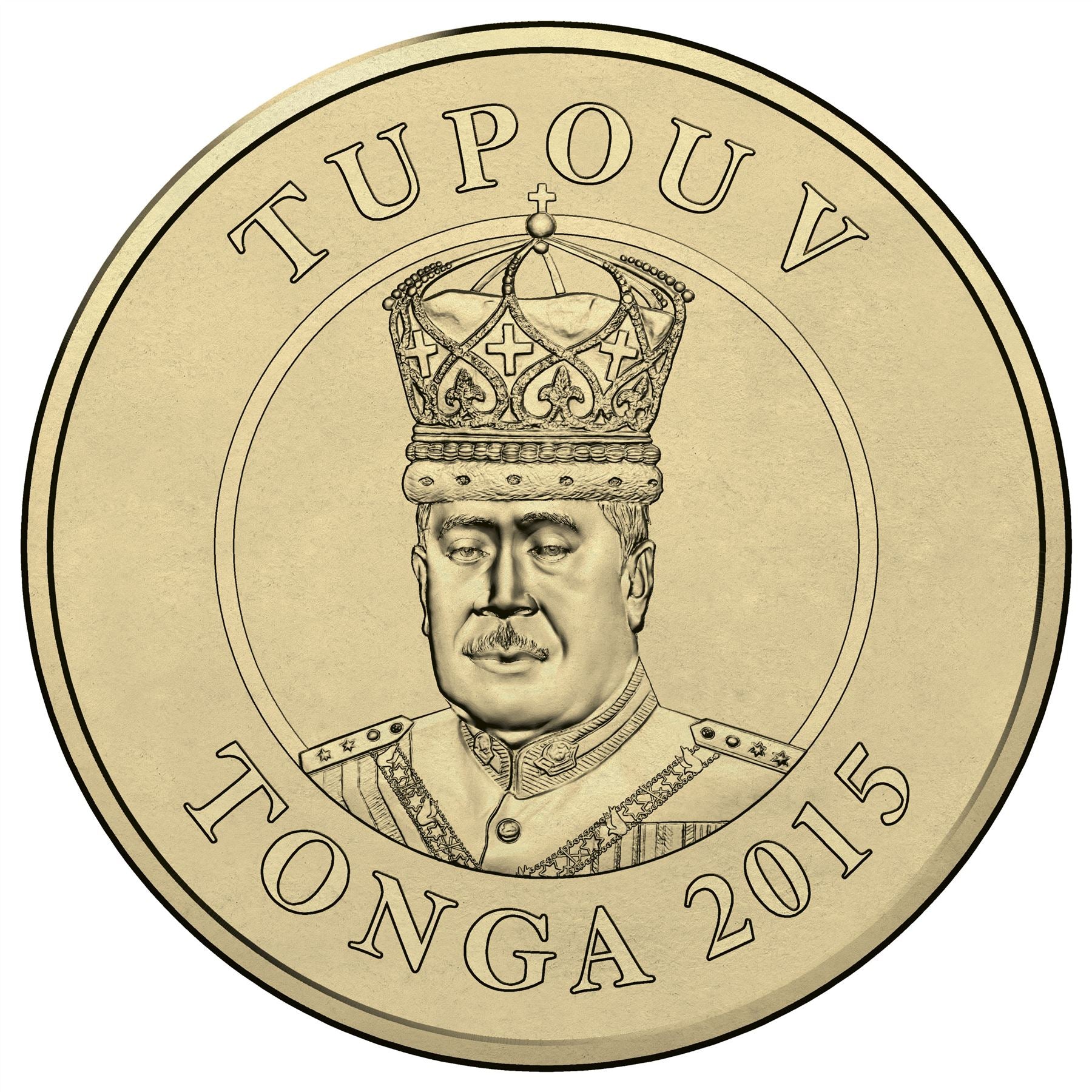 Tonga | 1 Pa'Anga Münze | König Tupou VI | Sterne | Flaggen | KM:230 | 2015