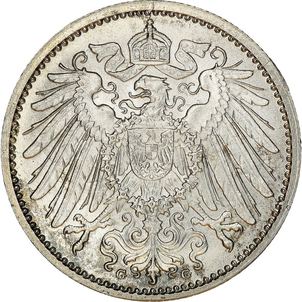German Empire 1 Mark Coin | Deutsches Reich | Wilhelm II | Type 2 - Small Shield | KM14 | 1891 - 1916
