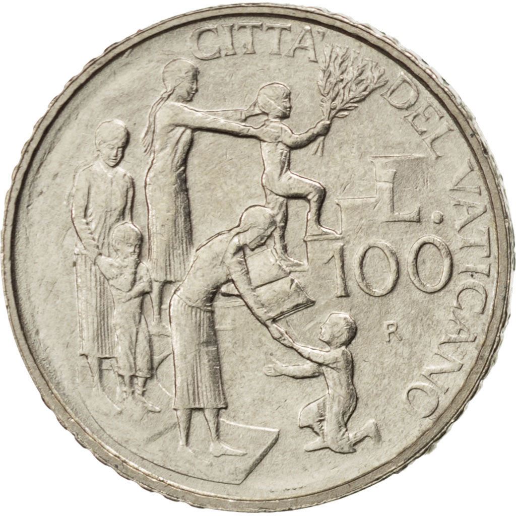Vatican City | 100 Lire Coin | John Paul II | Km:275 | 1996