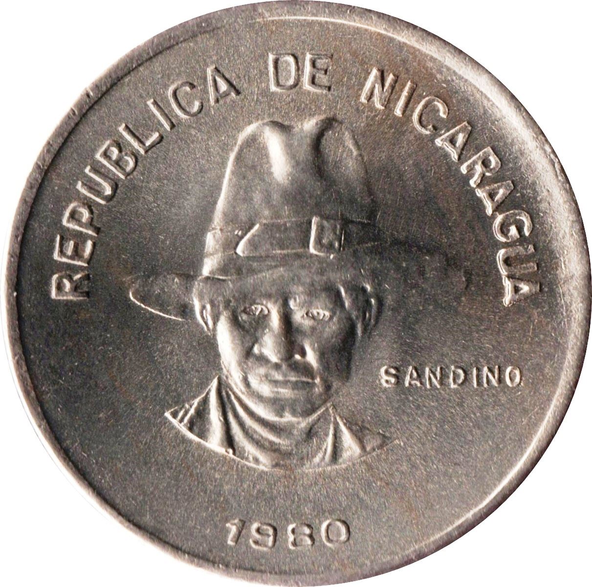 Nicaragua Coin Nicaraguan 50 Centavos Coin | Augusto Nicolas Sandino | KM42 | 1980