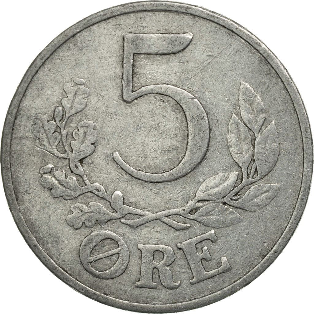 Denmark | 5 Ore Coin | Monogram | Km:834 | 1941
