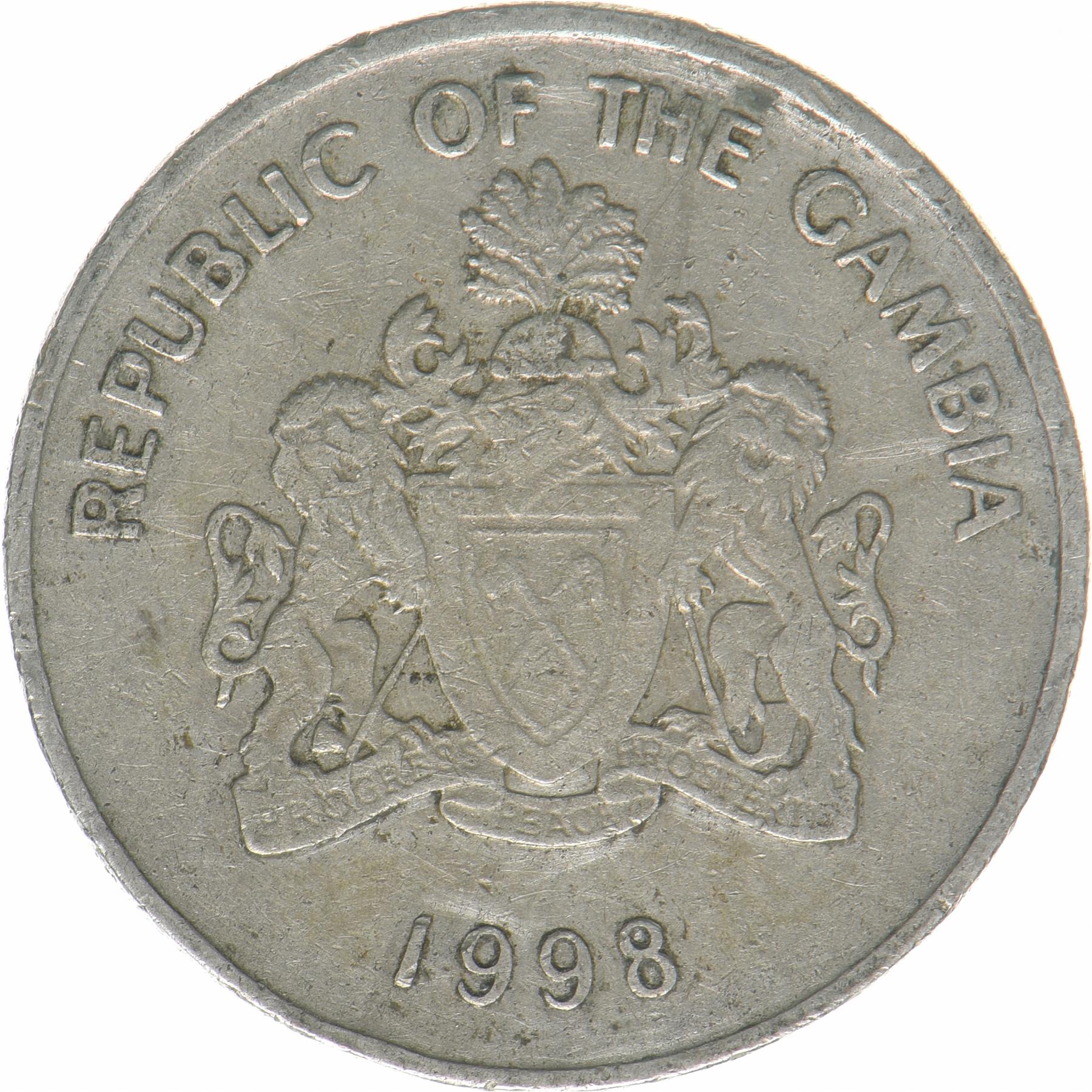 The Gambia | 50 Bututs Coin | African ox | Km:58 | 1998