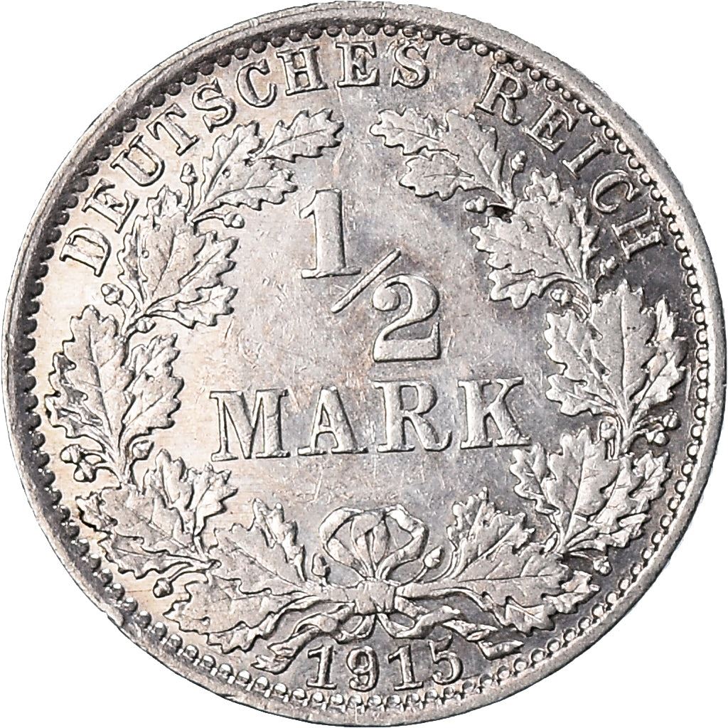 German Empire 1/2 Mark Coin | Deutsches Reich | Wilhelm II | Type 2 | KM17 | 1905 - 1919