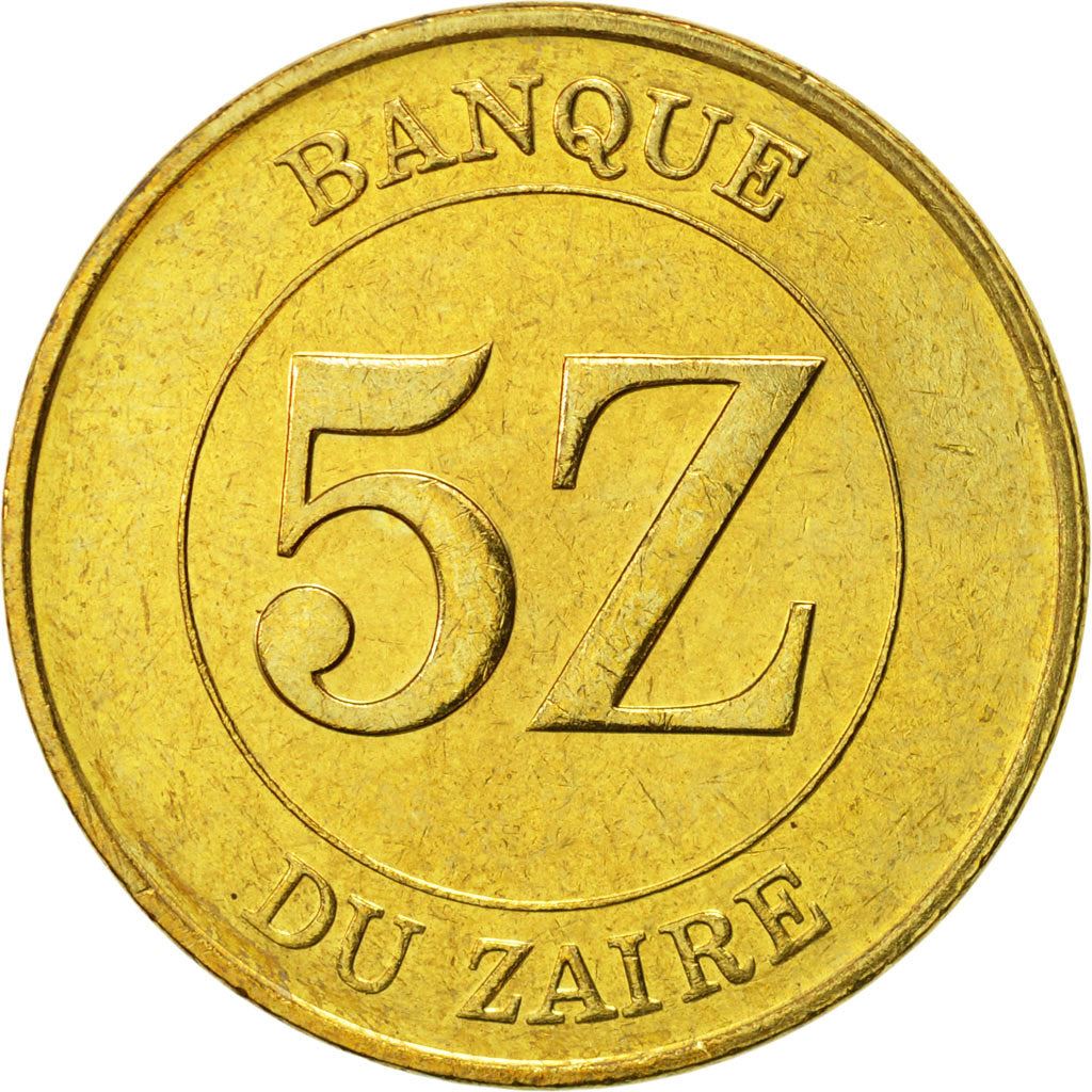 Zaire | 5 Zaires Coin | Mobutu Sese Seko | Km:14 | 1987