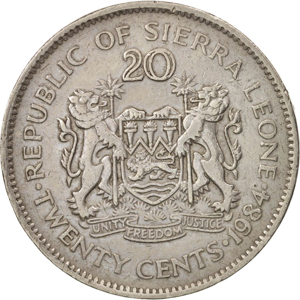 Sierra Leone | 20 Cents Coin | Dr. Siaka Stevens | KM30 | 1978 - 1984