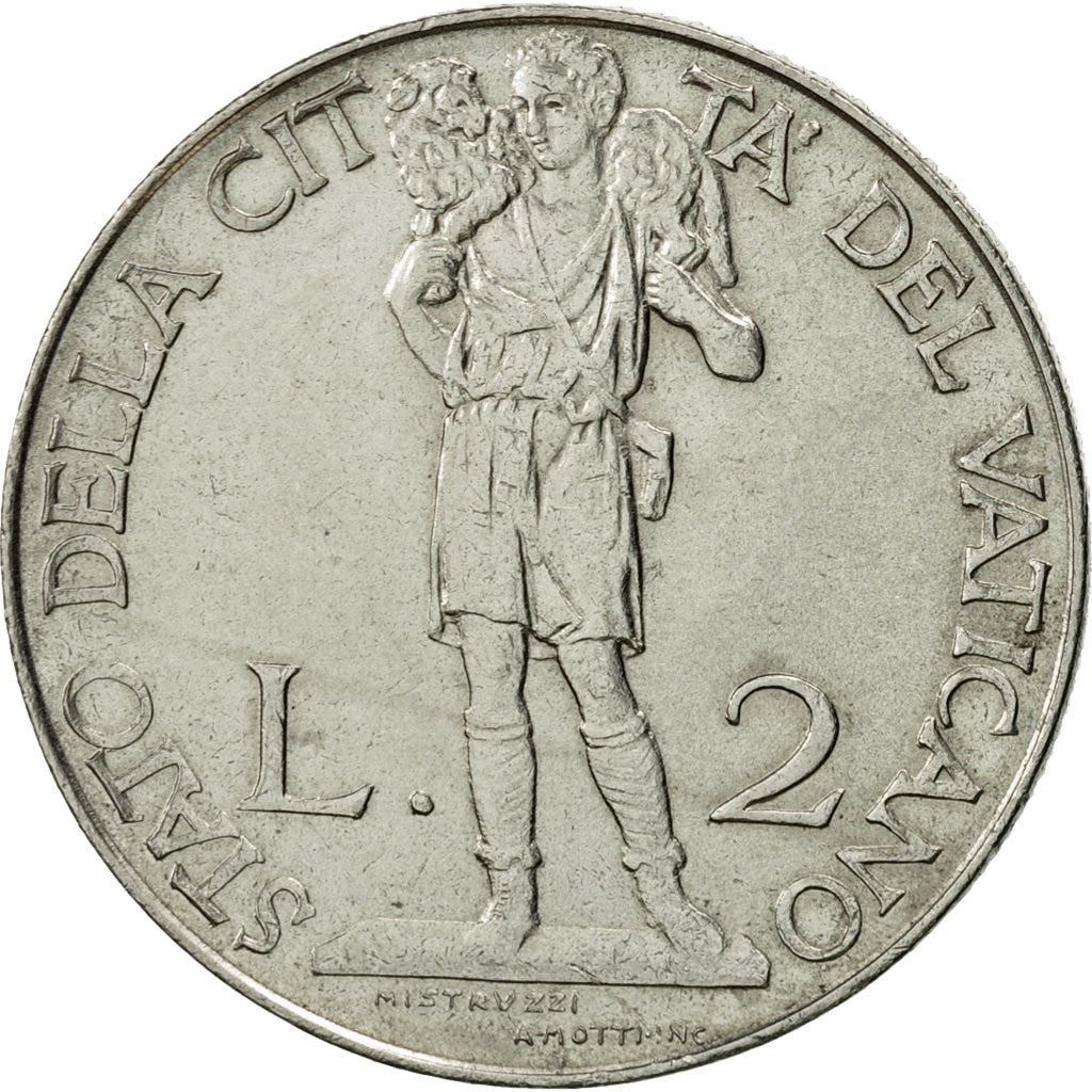 Vatican City | 2 Lire Coin | Pius XII | Km:27A | 1940 - 1941