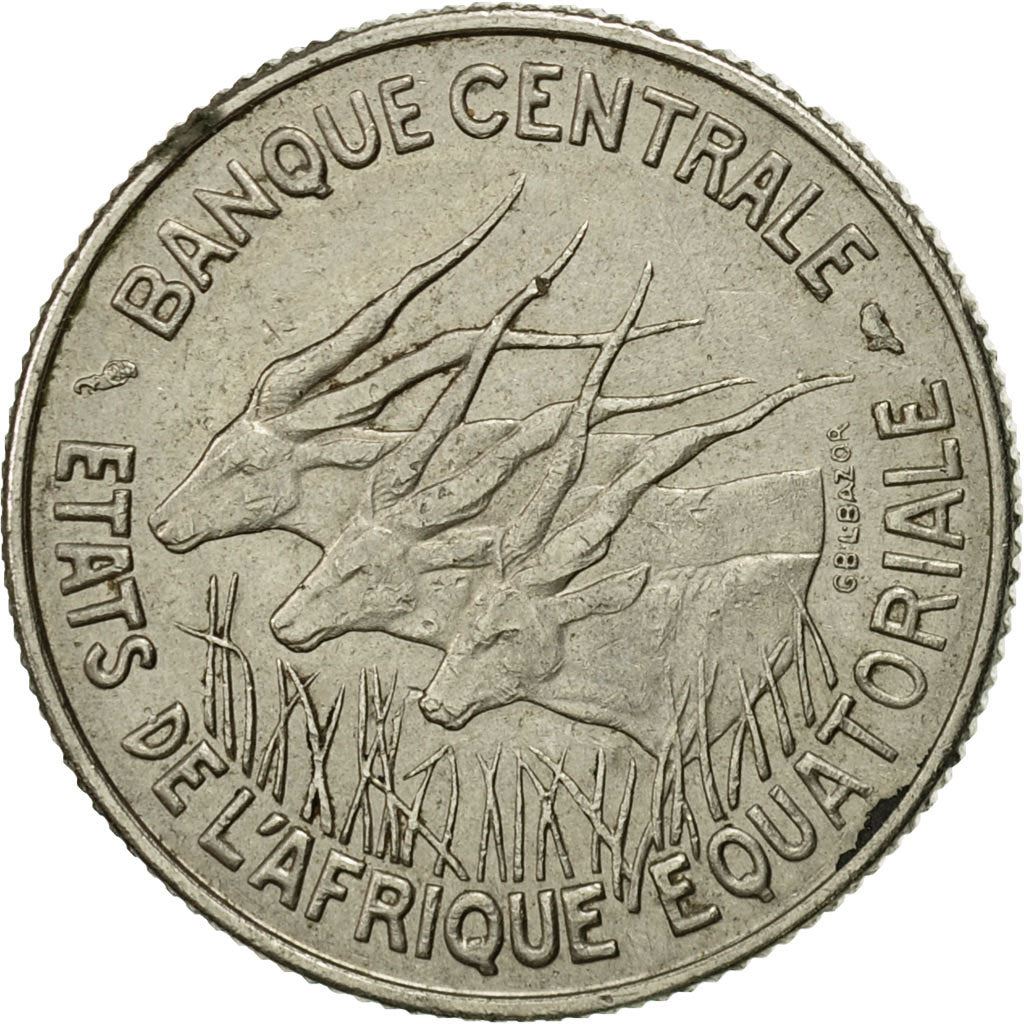 Central African States | 100 Francs Cfa Coin | Antelope | Km:5 | 1966 - 1968