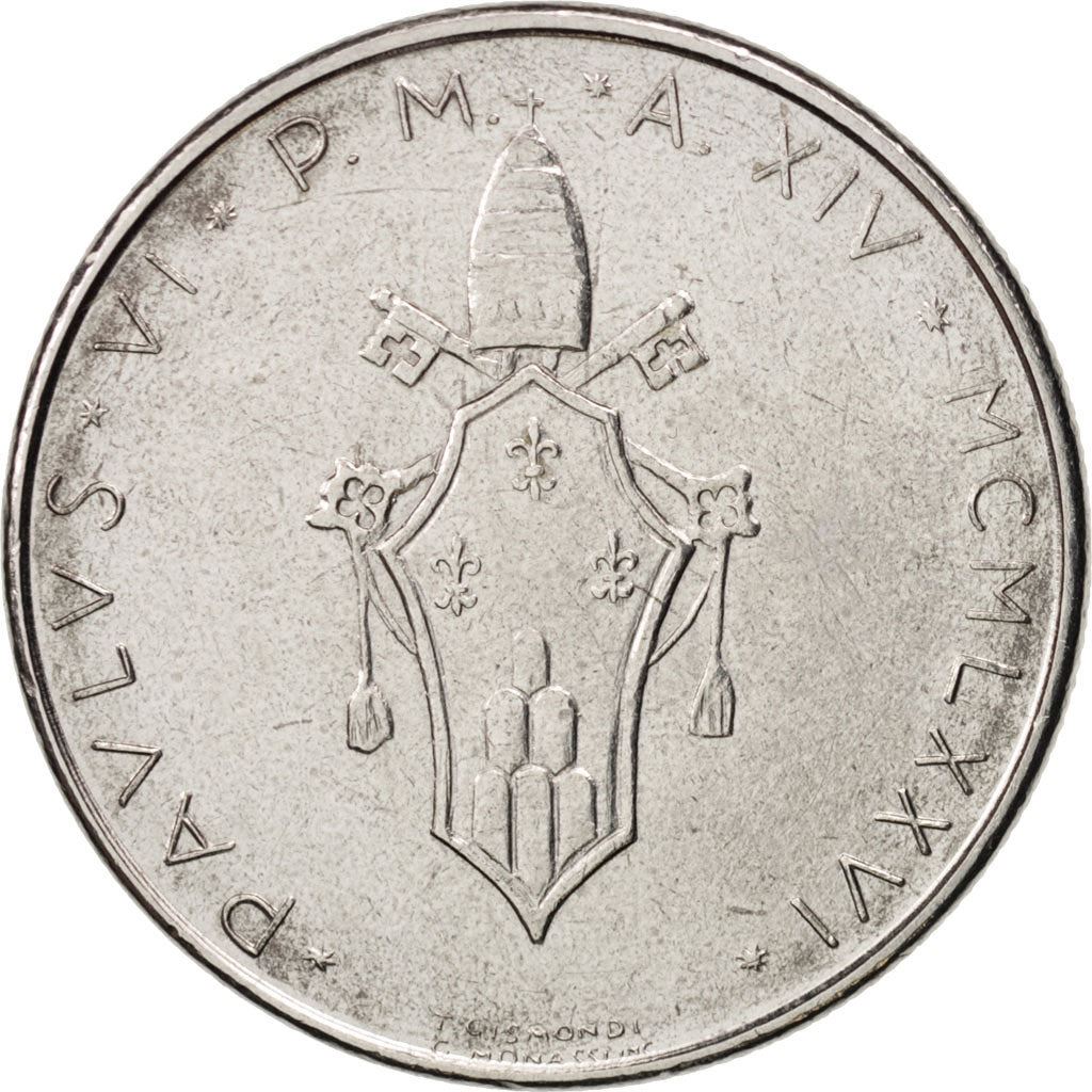 Vatican City | 50 Lire Coin | Olive branch | Km:121 | 1970 - 1976