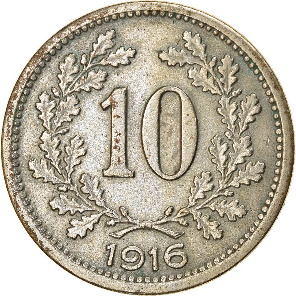 Austrian Empire | 10 Hellers Coin | Austrian Escutcheon | Km:2825 | 1916