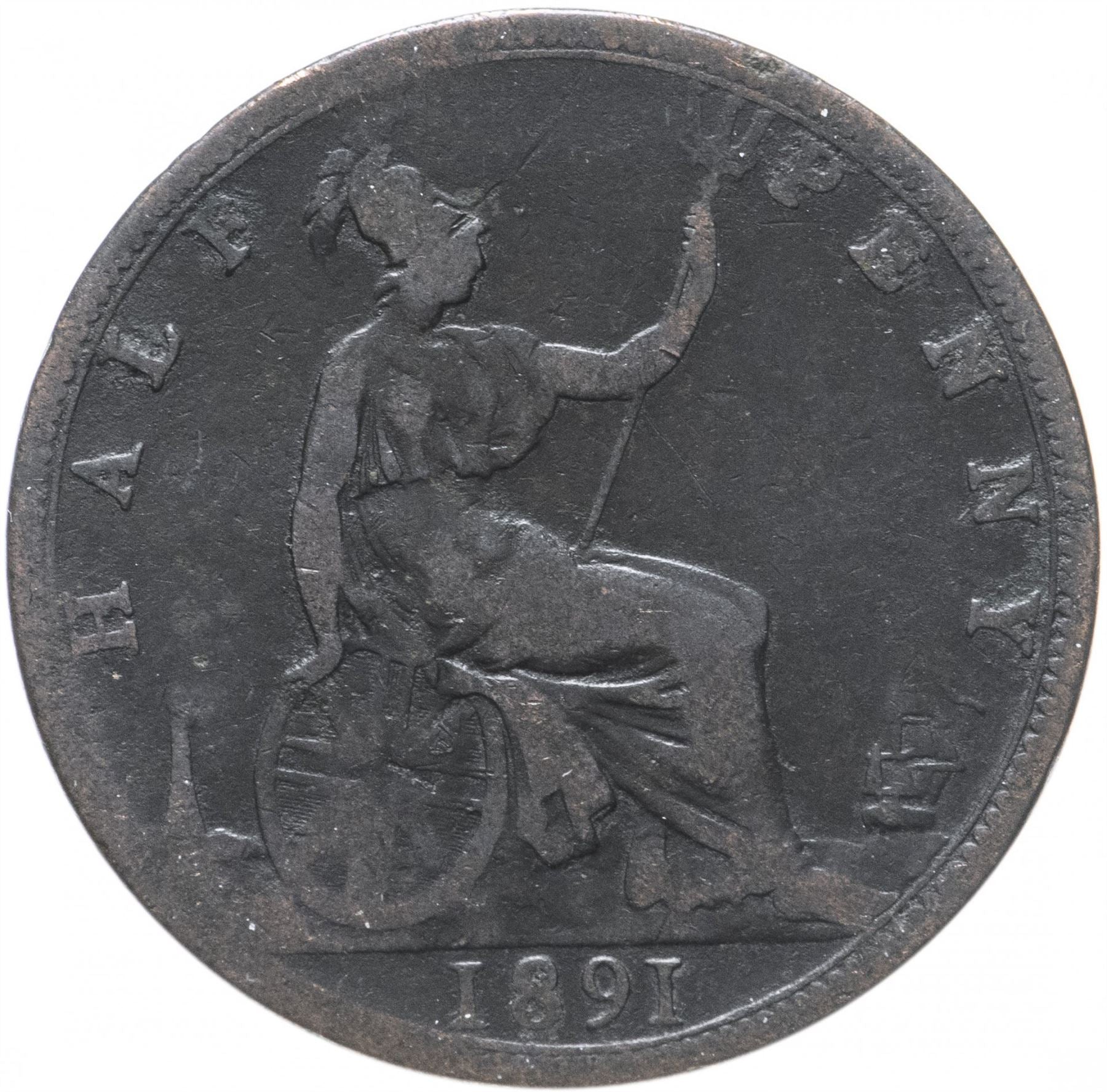 United Kingdom | 1/2 Penny Coin | Victoria | KM:754 | 1874 - 1894