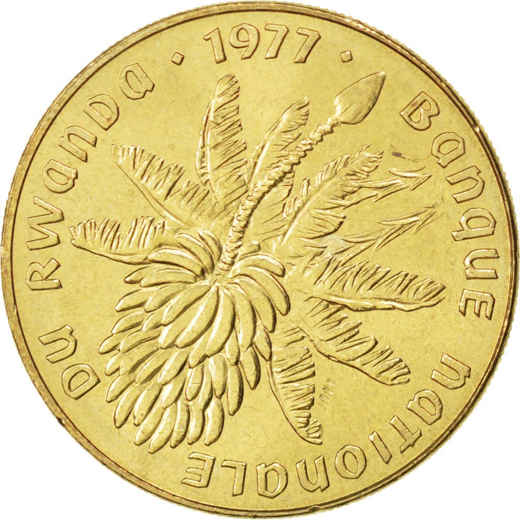 Rwanda | 20 Francs Coin | Banana Tree | Km:15 | 1977