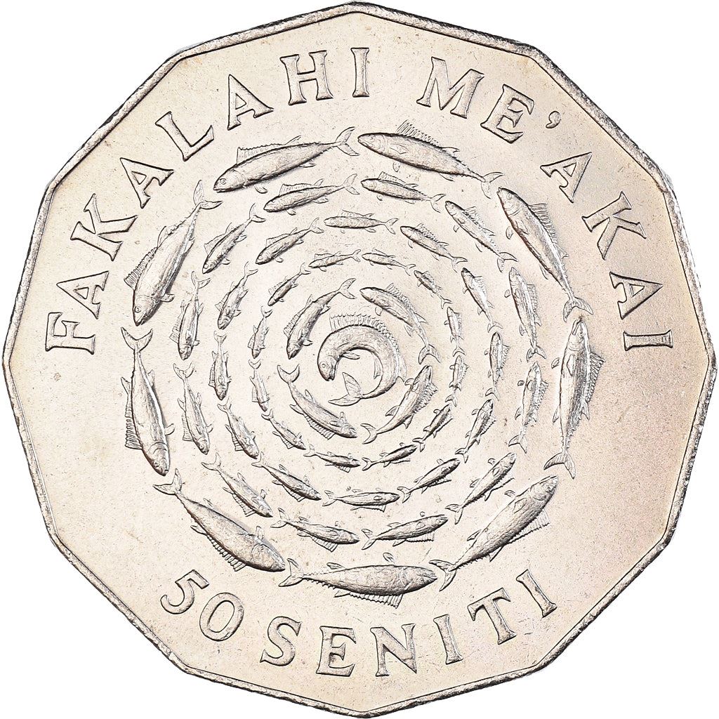 Tonga | 50 Seniti Coin | King Tupou IV | 50 Fish | FAO | Km:47 | 1975 - 1978