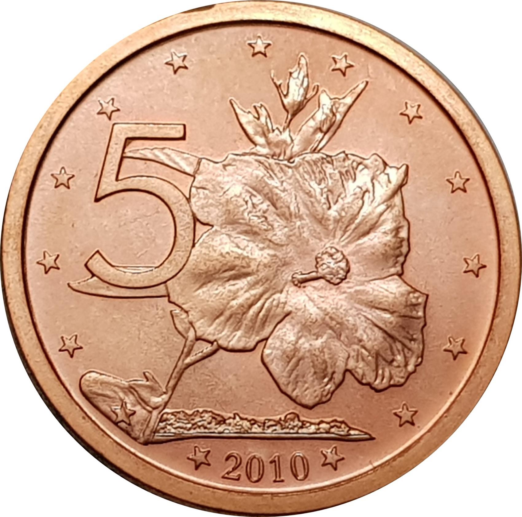 Cook Islands | 5 Cents Coin | Elizabeth II | Hawaiian Hibiscus | KM:758 | 2010