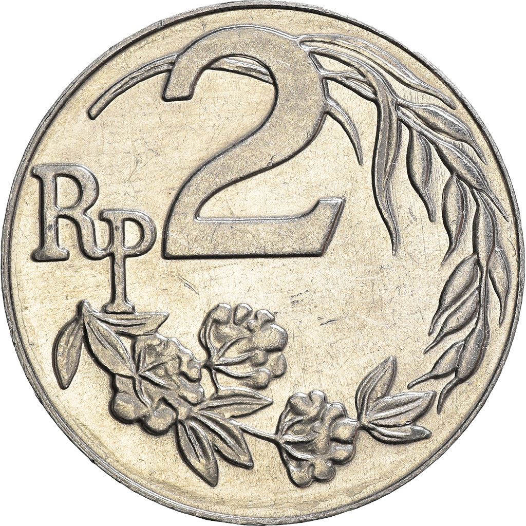Indonesian Coin 2 Rupiah | Cotton Stalks | KM21 | Indonesia | 1970