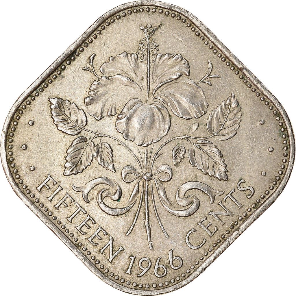 Bahamas | 15-Cent-Münze | Hibiskus | Kupfernickel | KM:5 | 1966–1970