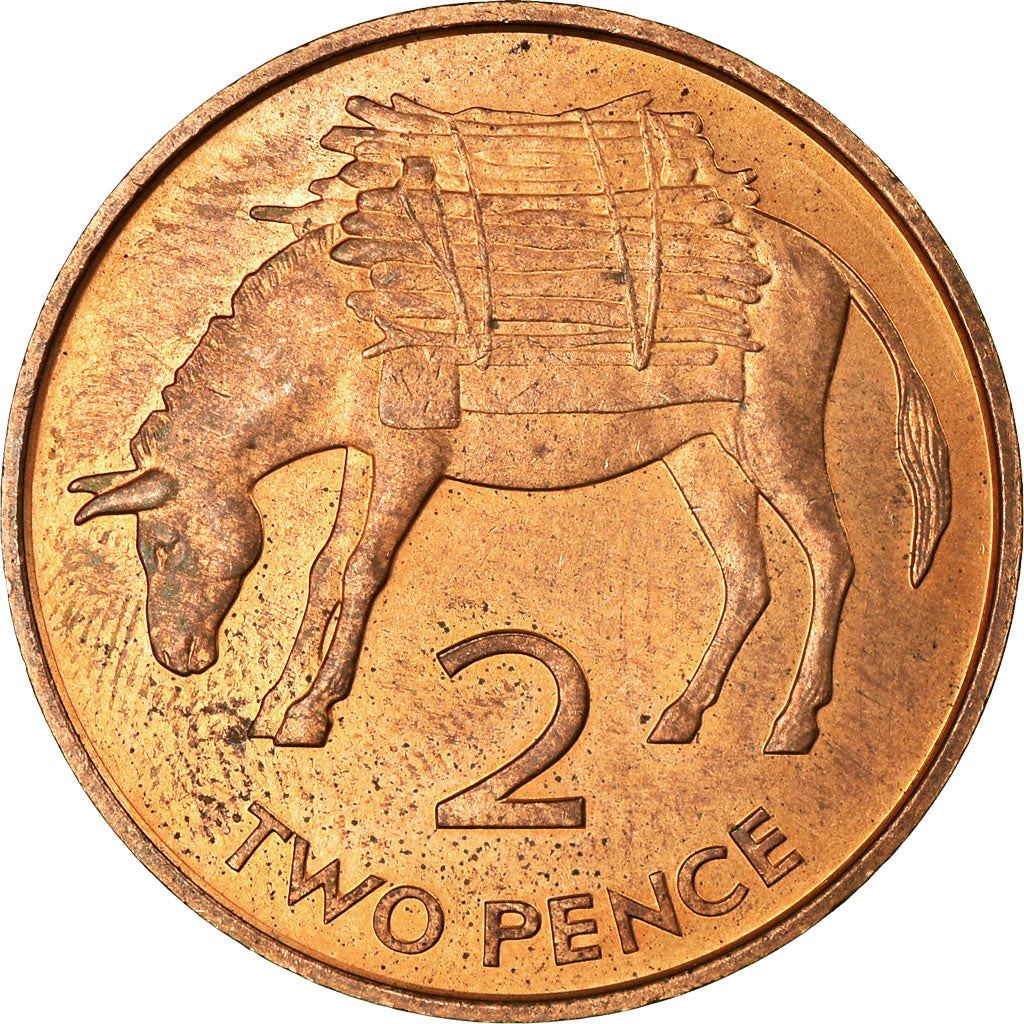 Sant'Elena e Ascensione | Moneta da 2 Pence | Elisabetta II | Asino | Legna da ardere | Km:2 | 1984