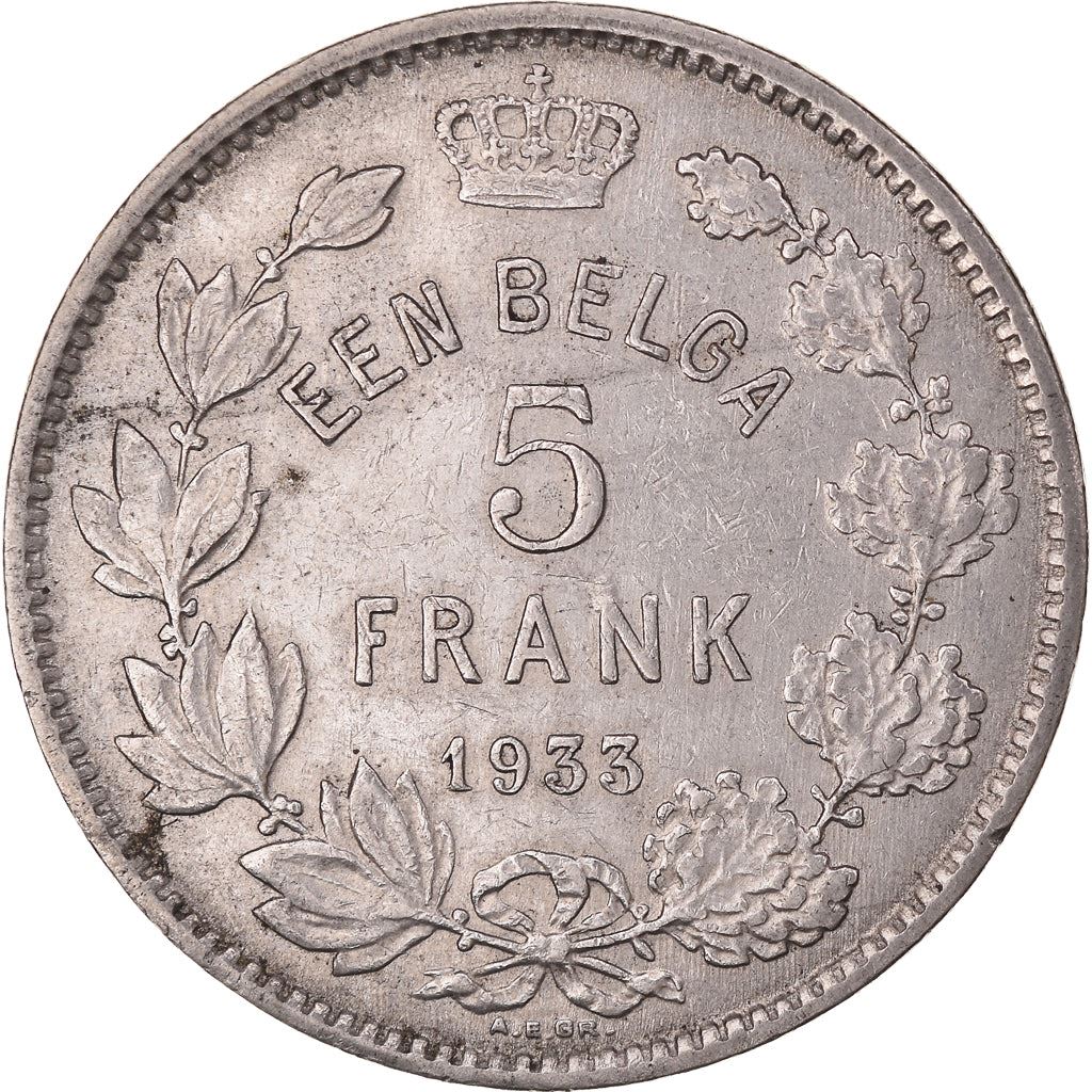 Belgian 1 Belga / 5 Francs Coin | Albert I Belgie | Star | Olive | KM98 | 1930 - 1933