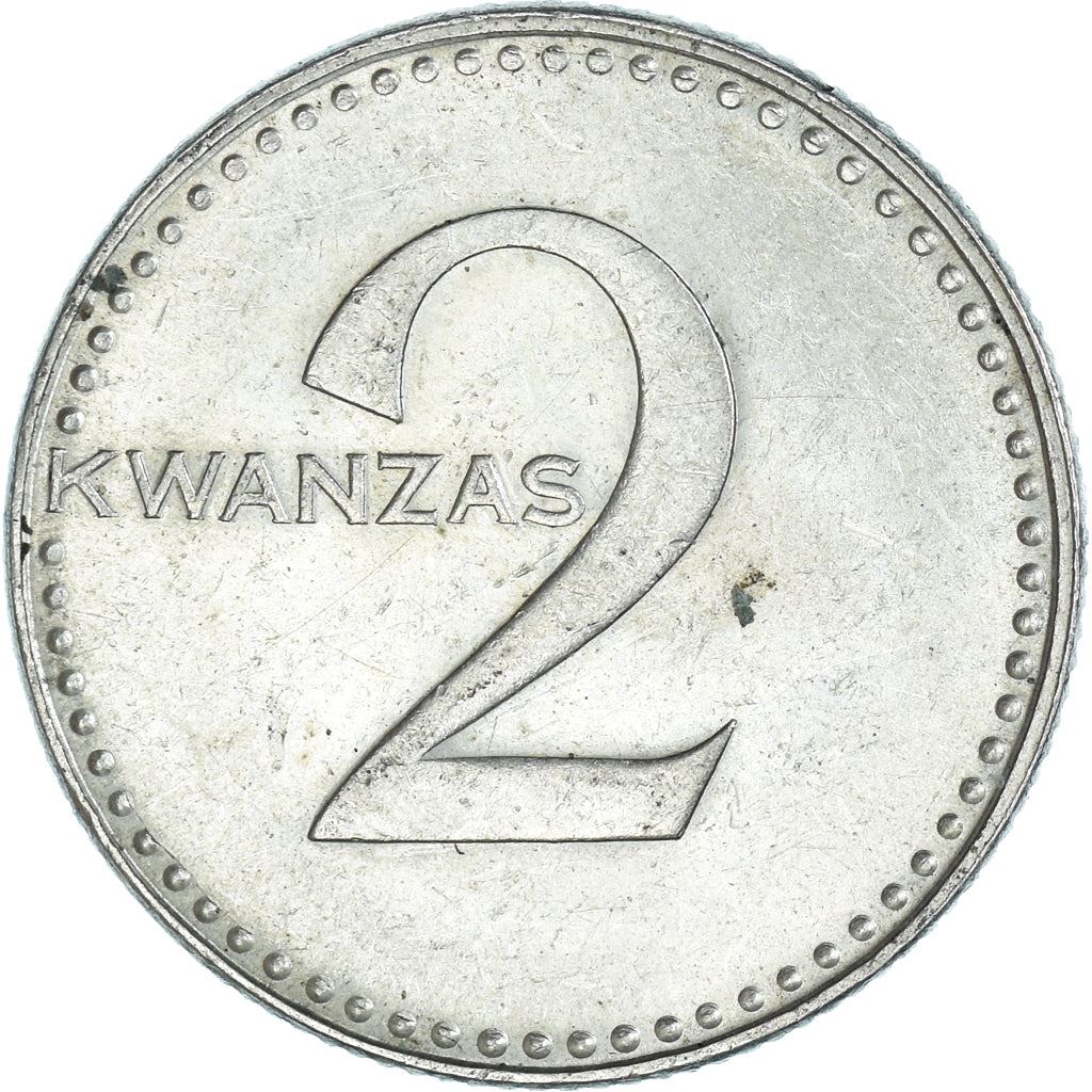 Angola | 2 Kwanzas Coin | Gear | Wreath | Km:84 | 1977