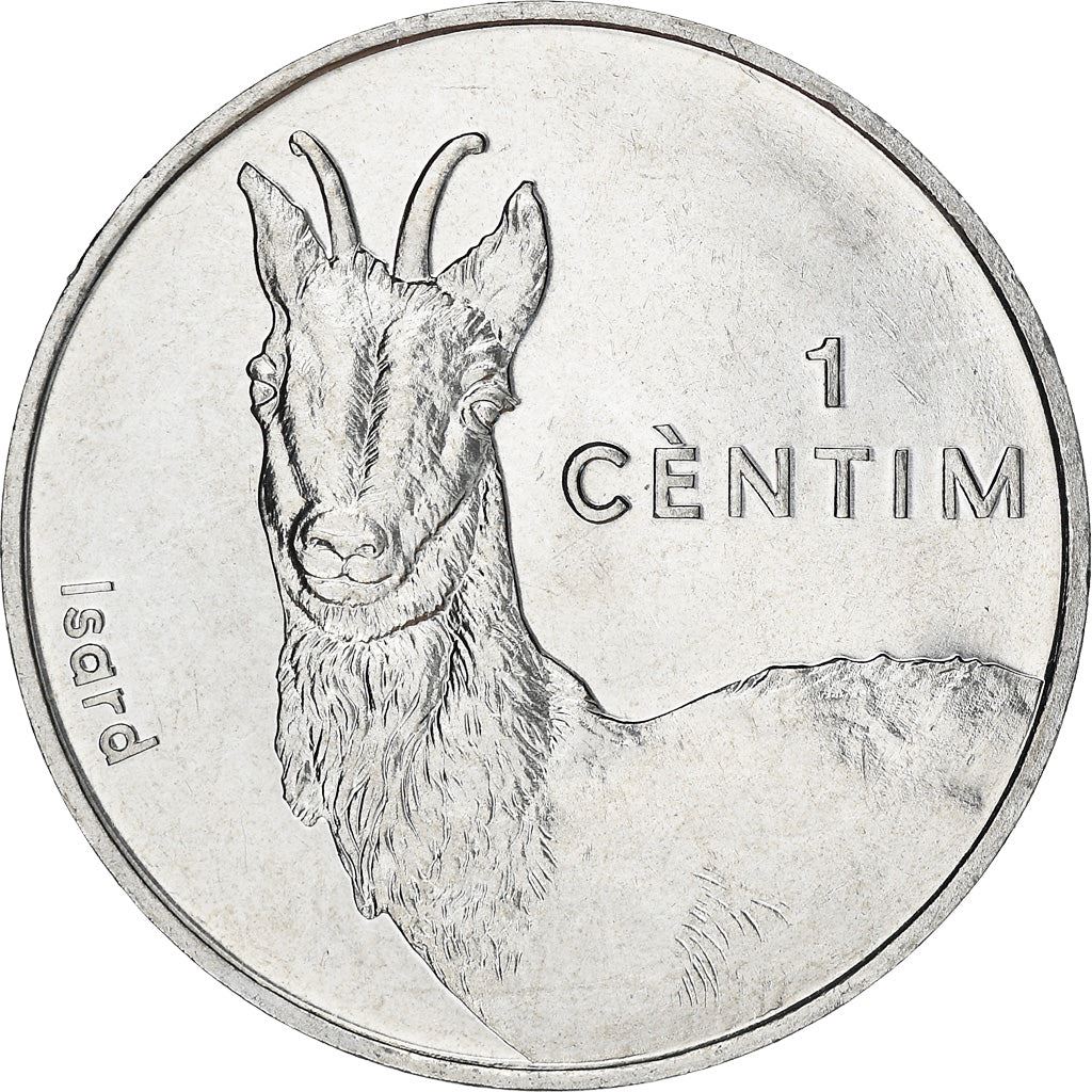 Andorra | 1 Centim Coin | Pyrenean Chamois | Km:177 | 2002