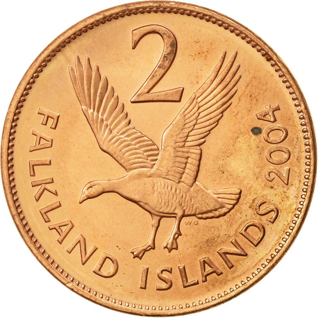 Falkland Islands 2 Pence Coin | 2 Pence Coin | Elizabeth II | Goose | KM131 | 2004 - 2011