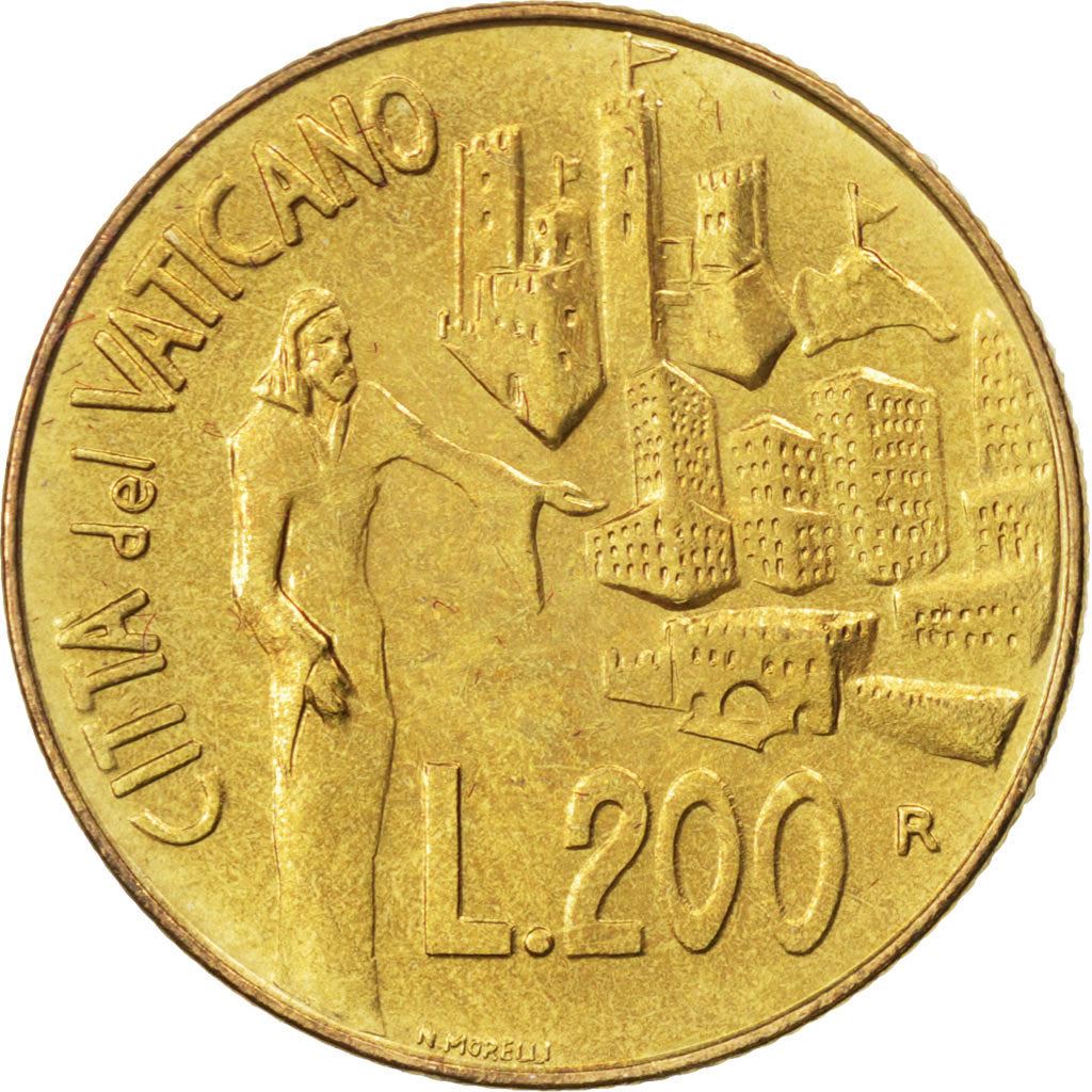 Vatican City | 200 Lire Coin | John Paul II | Km:232 | 1991