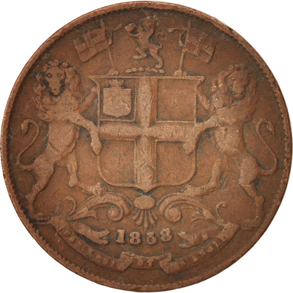 India - British | 1/4 Anna Coin | East India Company | Km:463 | 1857 - 1858