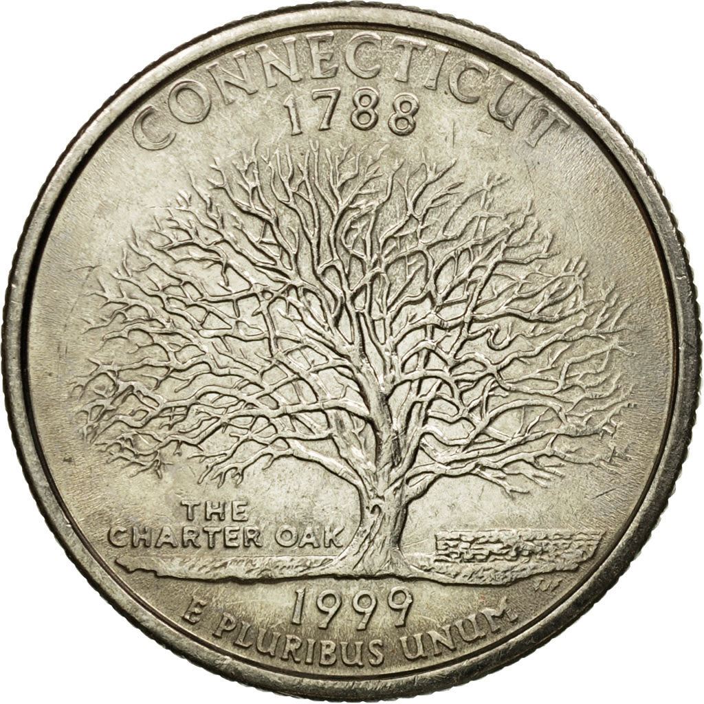 United States | 1/4 Dollar Coin | Connecticut | Km:297 | 1999