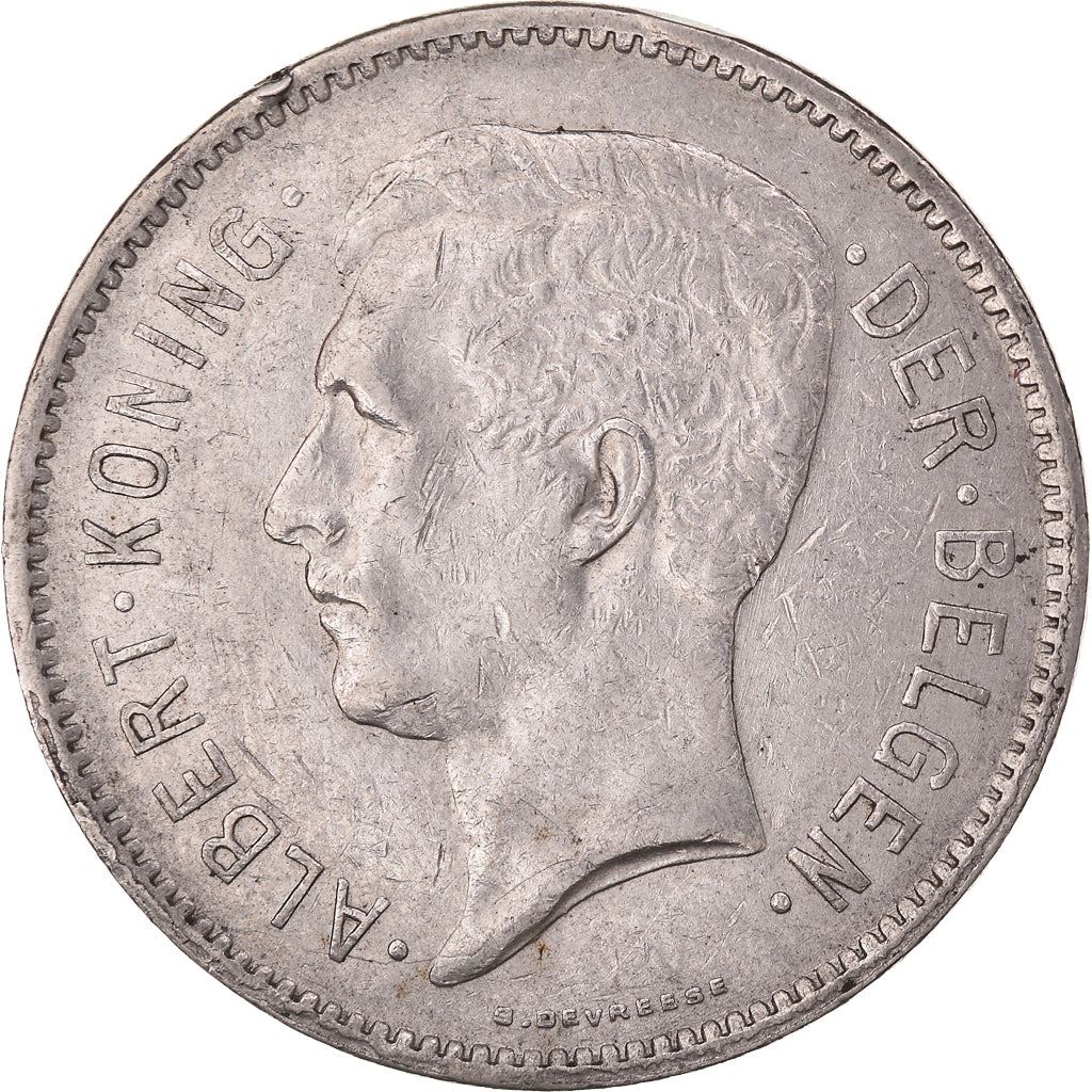 Belgian 1 Belga / 5 Francs Coin | Albert I Belgie | Star | Olive | KM98 | 1930 - 1933
