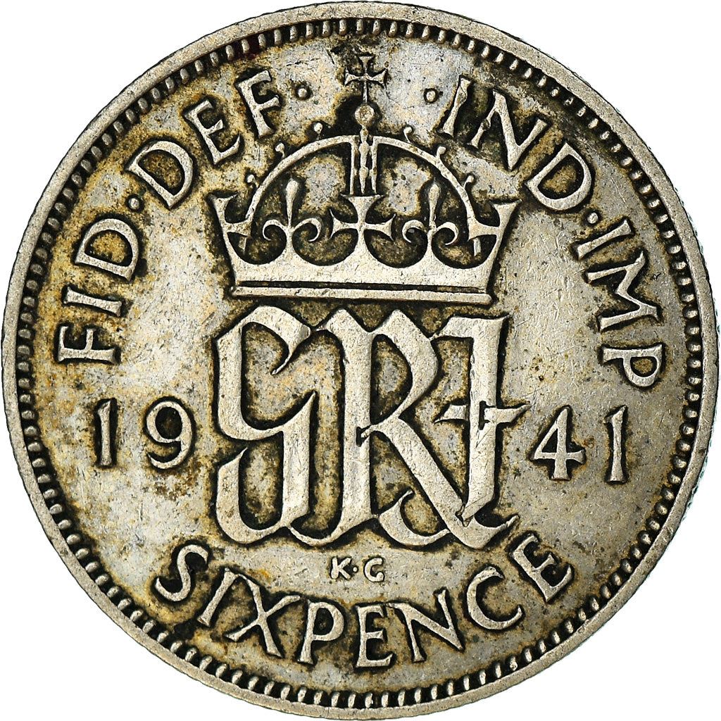 United Kingdom | 6 Pence Coin | George VI | KM:852 | 1937 - 1946