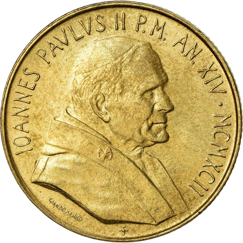Vatican City | 200 Lire Coin | John Paul II | Km:240 | 1992