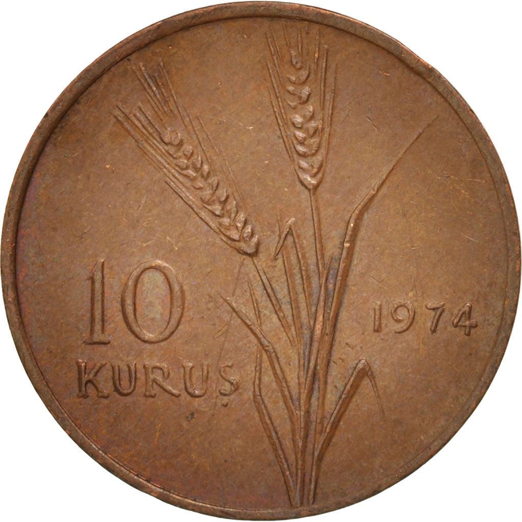 Turkey Coin Turkish 10 Kurus | FAO | President Mustafa Kemal Ataturk | KM898 | 1971 - 1974