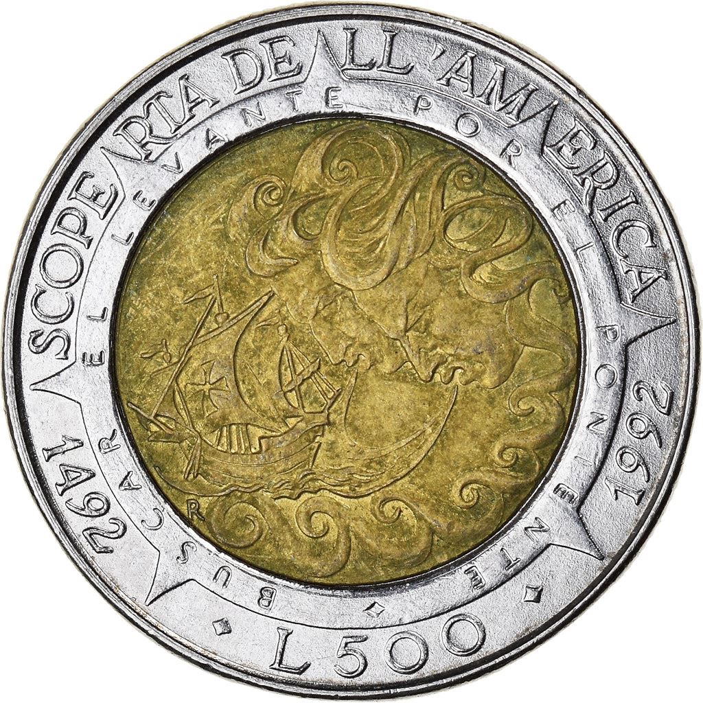 San Marino | 500 Lire Coin | Columbus | Km:286 | 1992