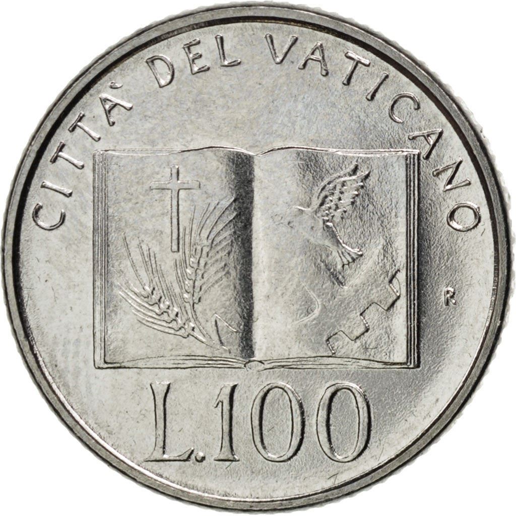 Vatican City | 100 Lire Coin | John Paul II | Km:239 | 1992