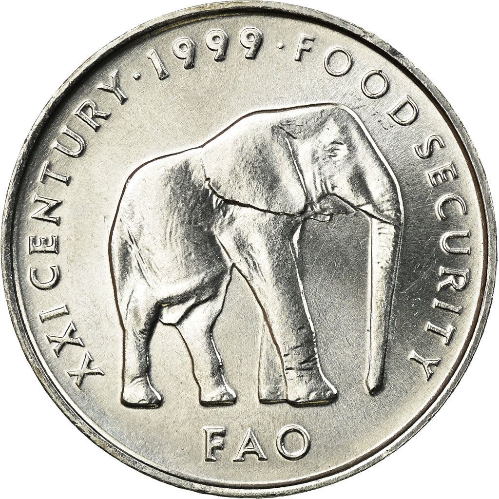Somalia | 5 Shillings Coin | Elephant | FAO | Km:45 | 1999 - 2002