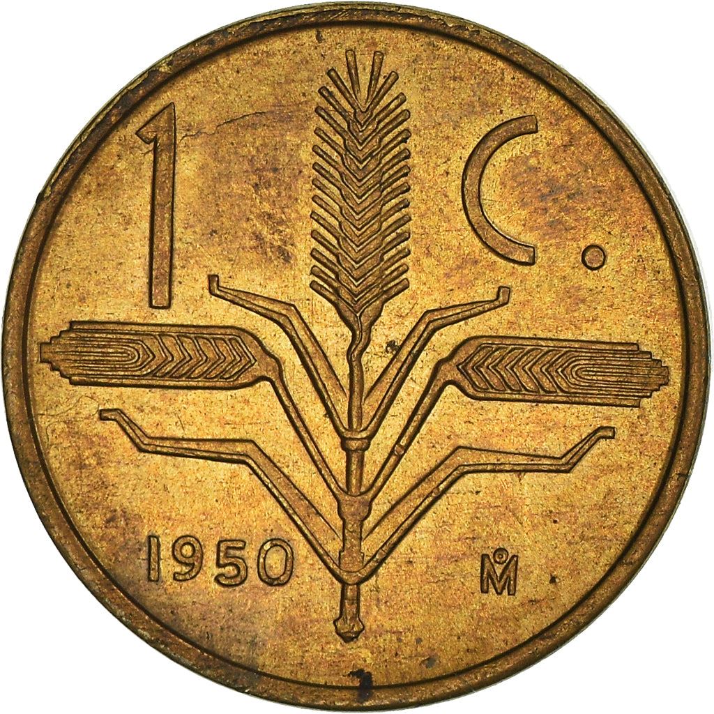 Mexico 1 Centavo Coin | National Mexico arms | Wheatear | KM417 | 1950 - 1969
