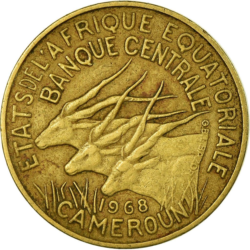 Central African States | 5 Francs Cfa Coin | Antelope | Crops | Km:1A | 1965 - 1972