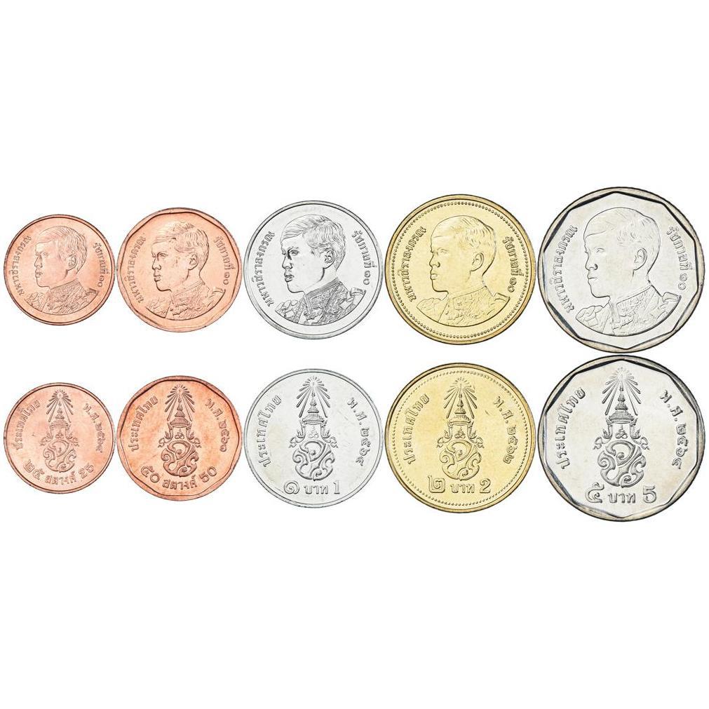 Thailand | 5 Coin Set | 25 50 Satang 1 2 5 Baht | 2018 - 2024