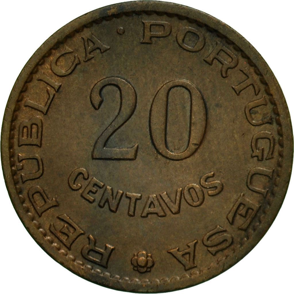 Angola | 20 Centavos Coin | Elephant | Horse | Shield | Km:78 | 1962