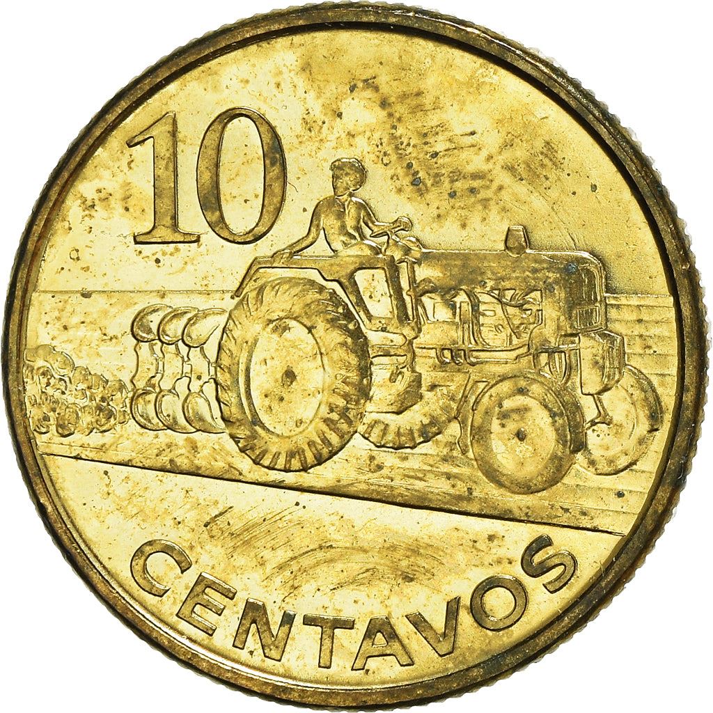 Mozambique | 10 Centavos Coin | Farmer | Tractor | Km:134 | 2006