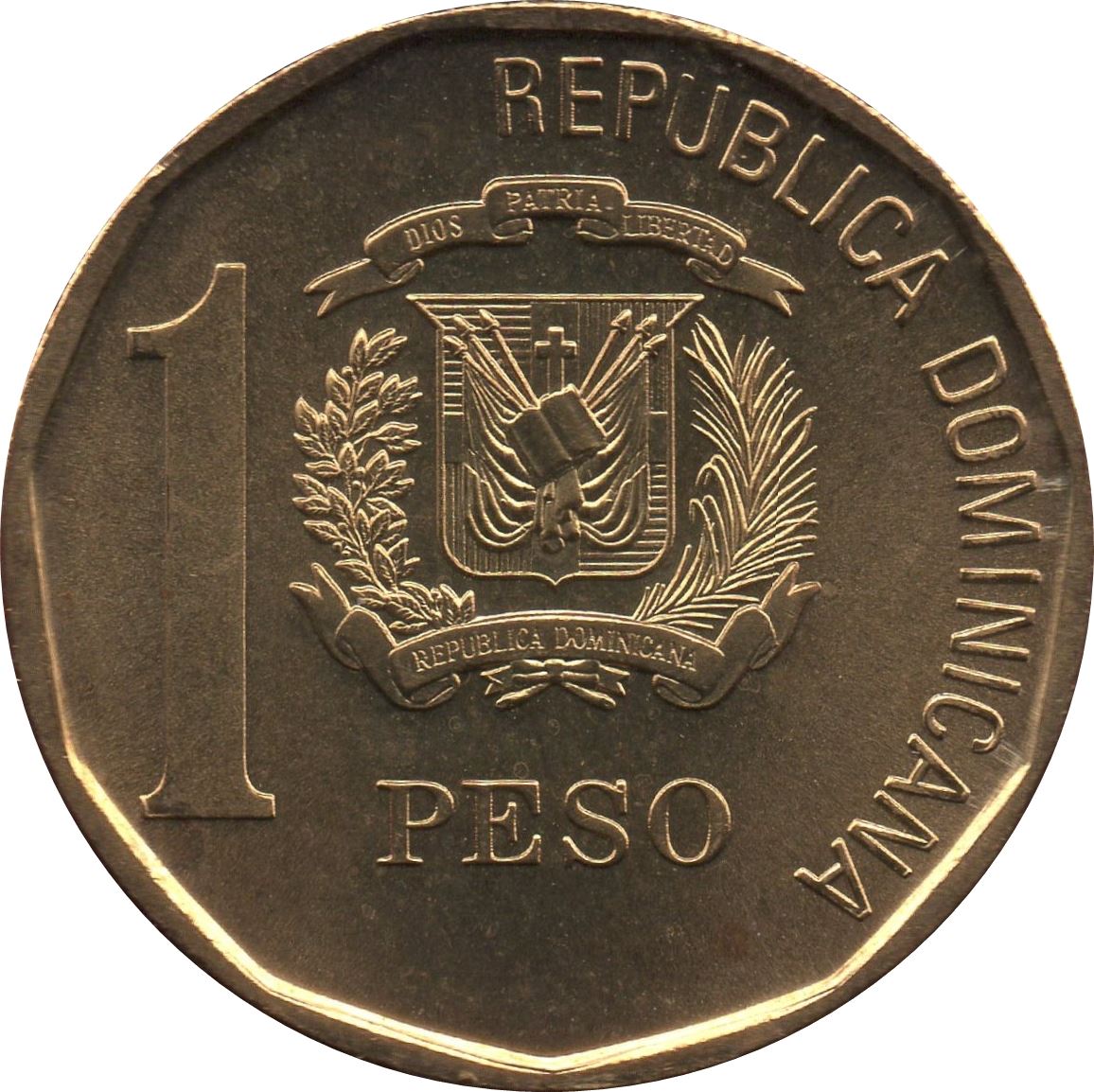 Dominican Republic 1 Peso Coin | Juan Pablo Duarte y Diez | 2008 - 2018