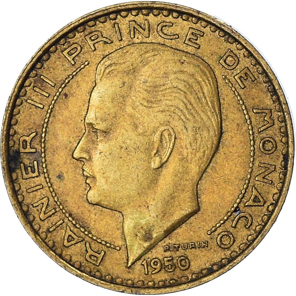 Monaco | 10 Francs Coin | Rainier III | Km:130 | 1950 - 1951