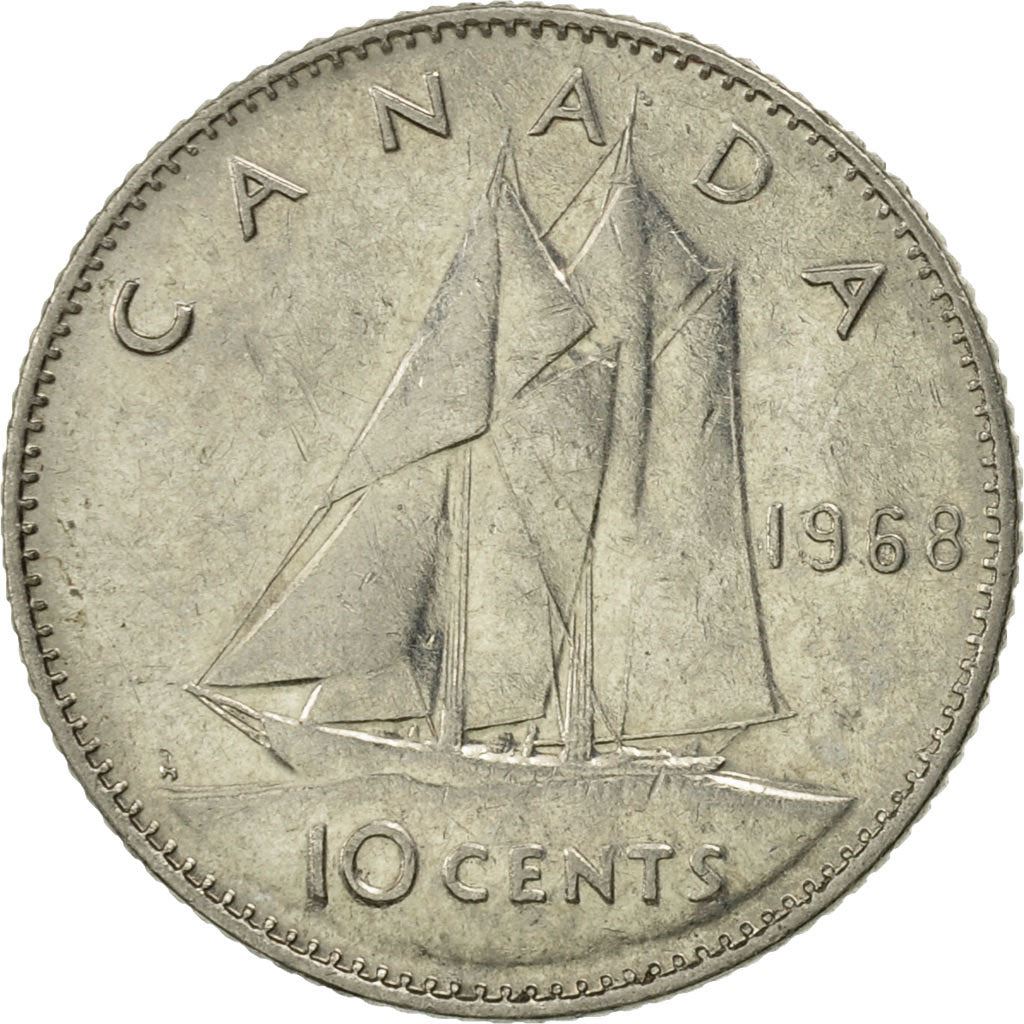 Canada | 10 Cents Coin | Silver | 2nd portrait | KM:72 | 1968