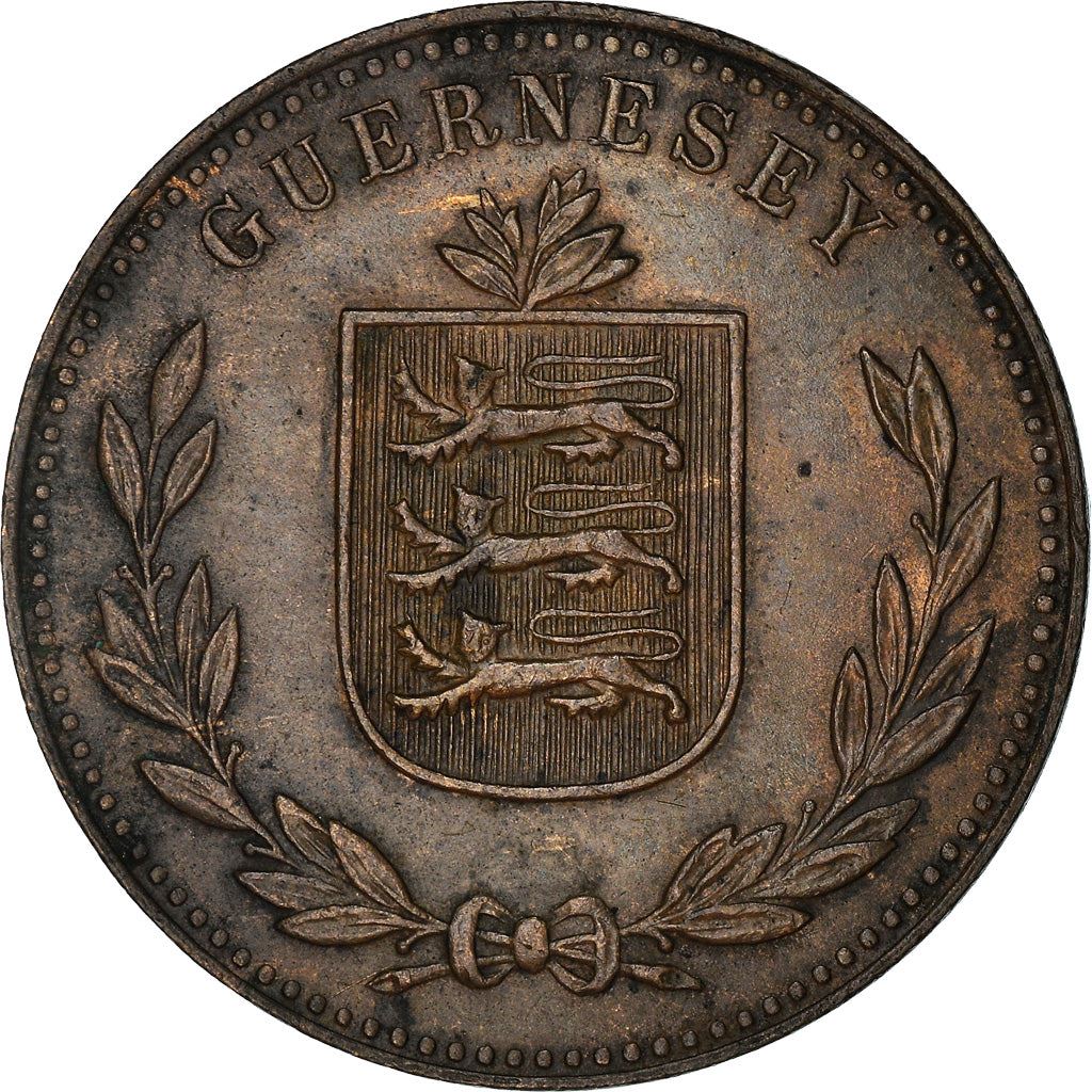 Guernsey 8 Doubles Coin | Coat of Arms | KM14 | 1914 - 1949