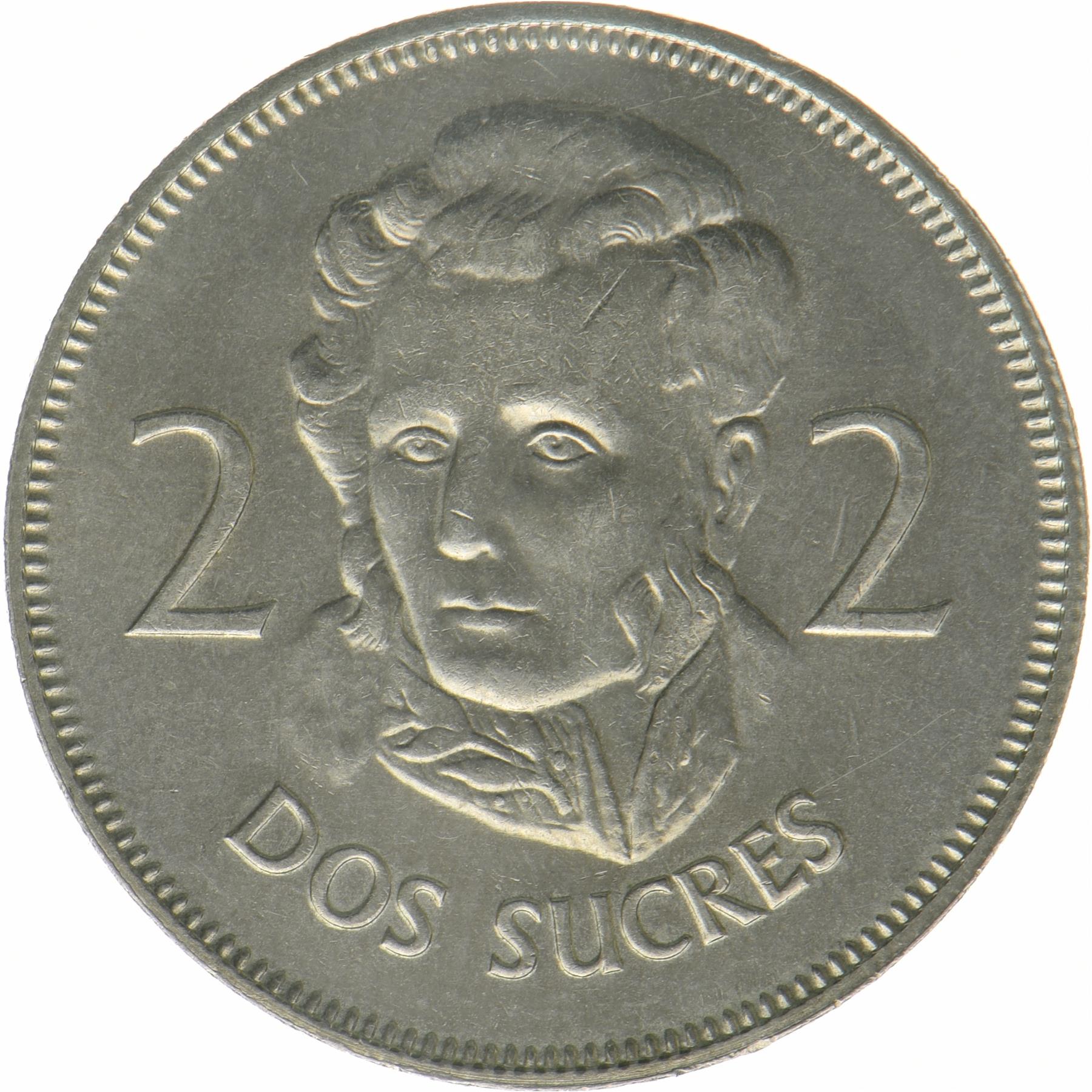 Ecuador | 2 Sucres-mønt | Antonio José de Sucre | KM:82 | 1973