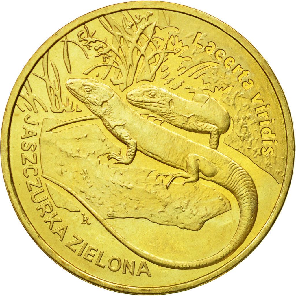 Poland | 2 Zlotys Coin | Jaszczurka zielona | Y:678 | 2009