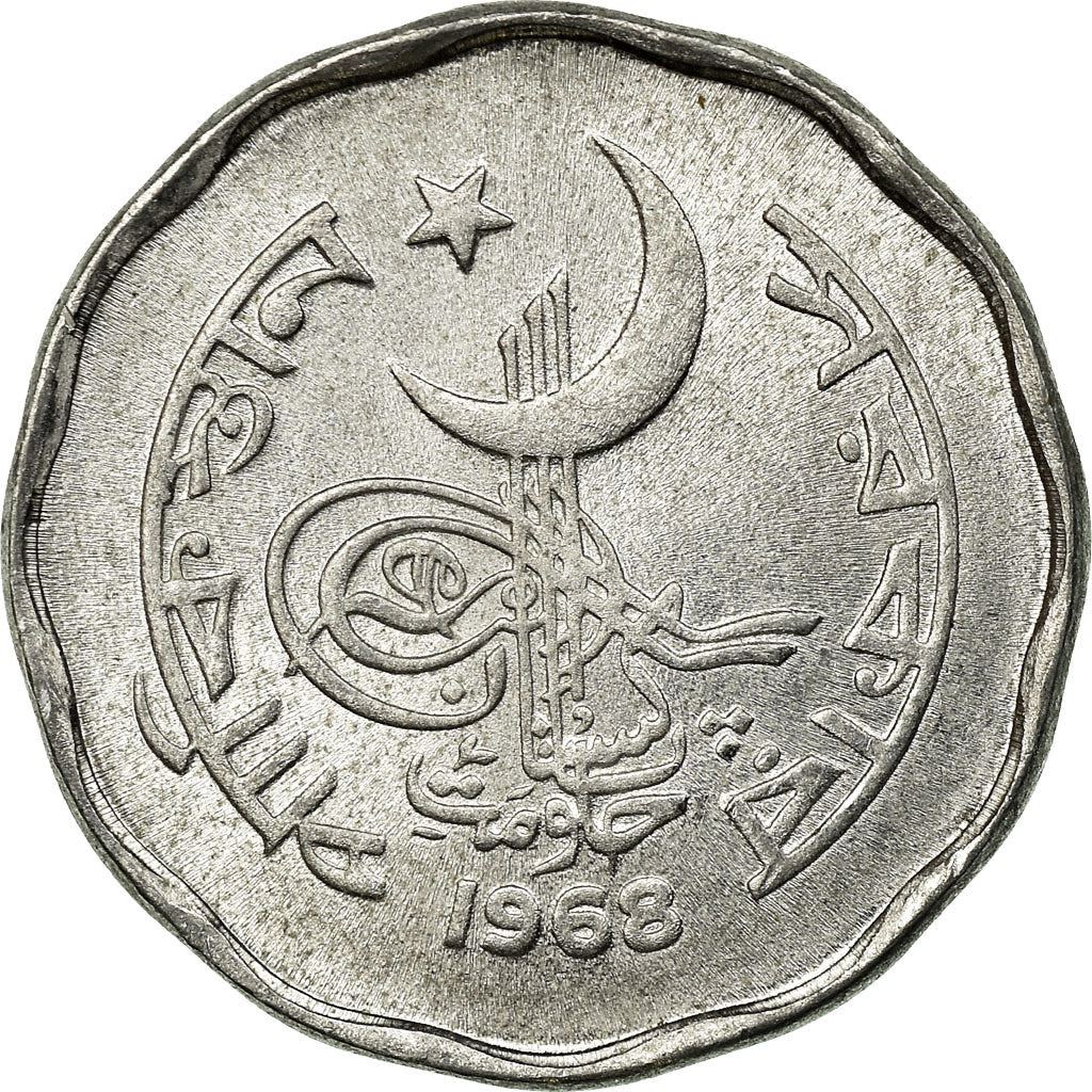 Pakistan | 2 Paisa Coin | Crescent Moon | Km:28 | 1966 - 1968