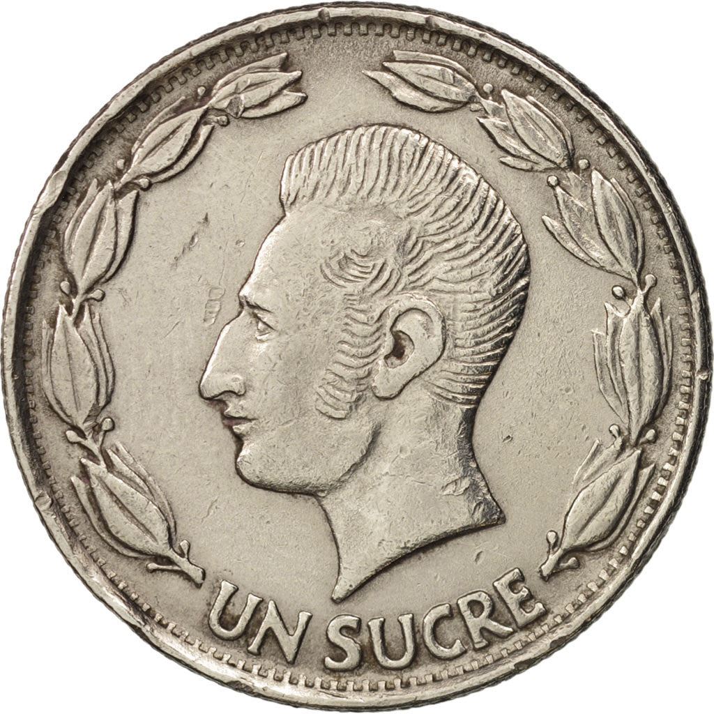 Ecuador | 1 Sucre | Antonio José de Sucre | Nickel clad steel | KM:78b | 1964-1981
