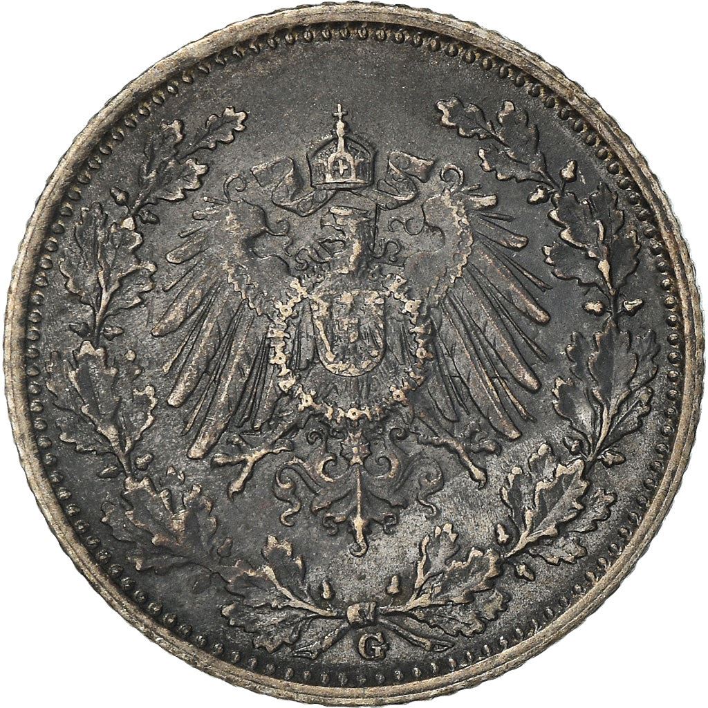 German Empire 1/2 Mark Coin | Deutsches Reich | Wilhelm II | Type 2 | KM17 | 1905 - 1919