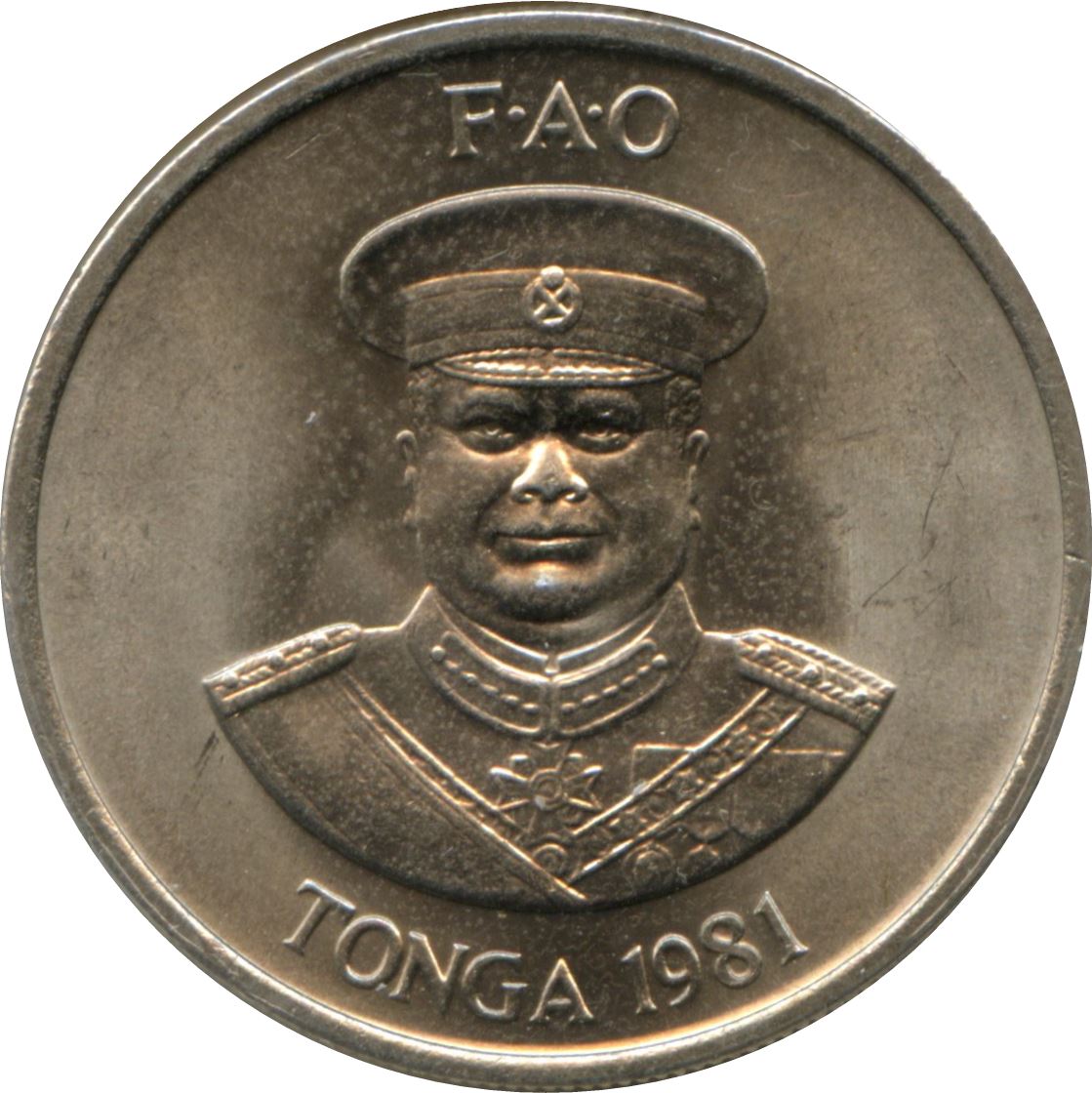 Tonga | 10 Seniti Coin | King Tupou IV | Banana | FAO | Km:69 | 1981 - 1996