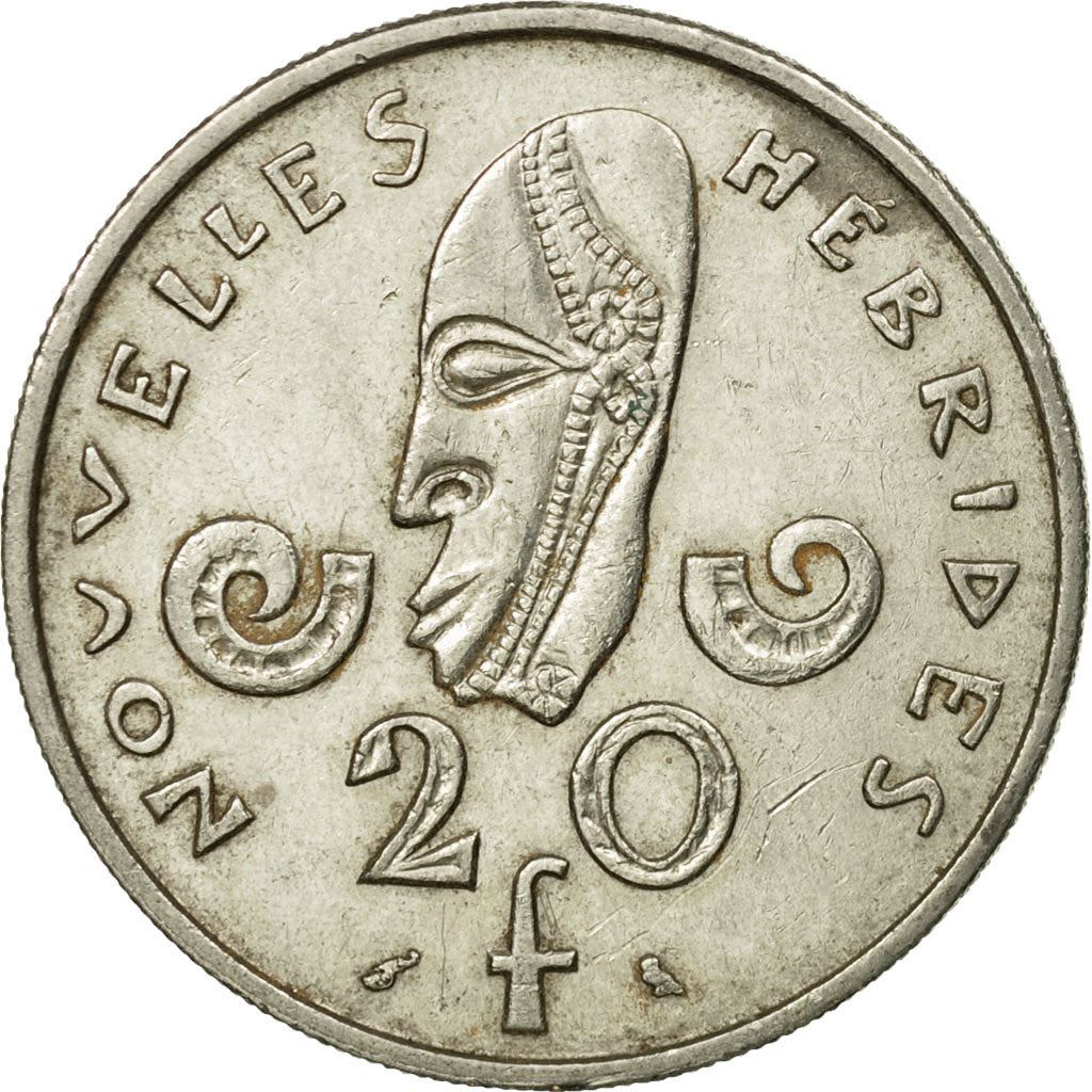 New Hebrides | 20 Francs Coin | Marianne | Native Mask | Snails | Km:3.1 | 1967 - 1970